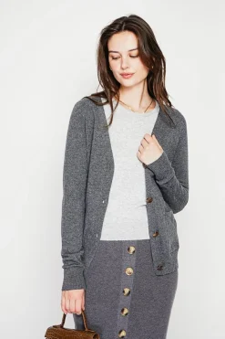 Femme C&Jo Gilets Et Cardigans^Gilet col v boutonné loup