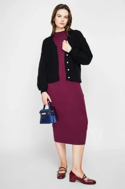 Gilet col v noir-C&Jo Outlet