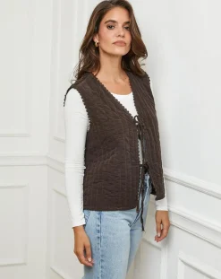 Gilet Diane choco-L'Armoire de Suzette Online