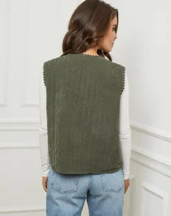 Femme L'Armoire de Suzette Gilets Et Cardigans^Gilet Diane kaki