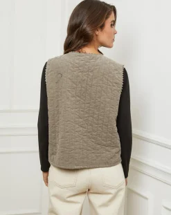 Femme L'Armoire de Suzette Gilets Et Cardigans^Gilet Diane taupe