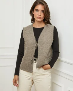 Femme L'Armoire de Suzette Gilets Et Cardigans^Gilet Diane taupe