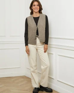 Femme L'Armoire de Suzette Gilets Et Cardigans^Gilet Diane taupe