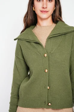 Gilet double col kaki-C&Jo Discount