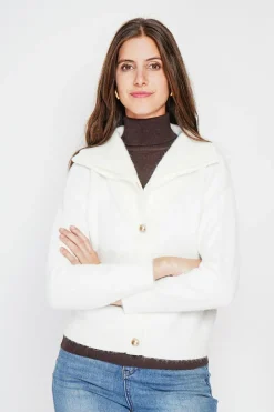 Femme C&Jo Gilets Et Cardigans^Gilet double col naturel