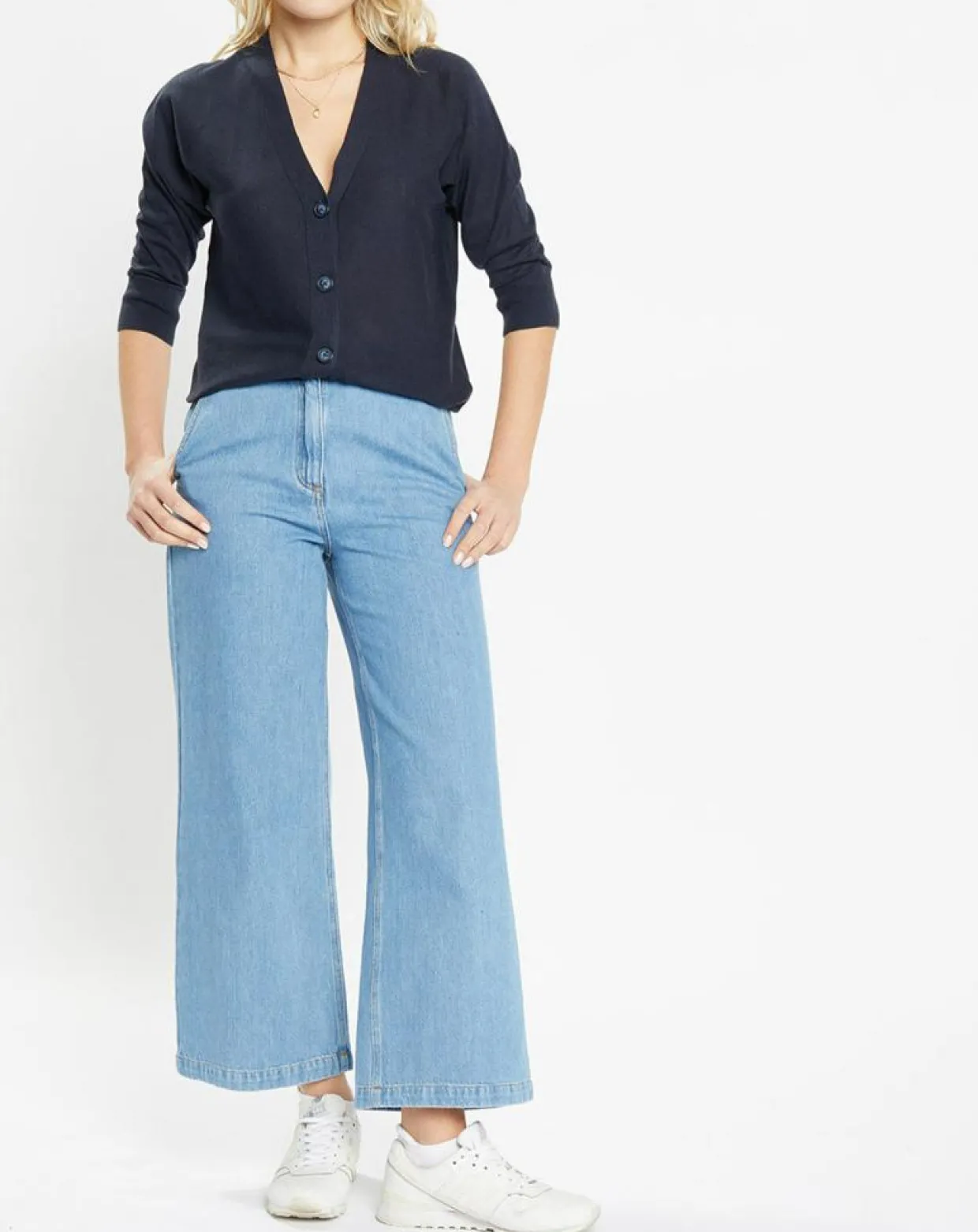 Gilet droit en Lin & Coton Mimosa bleu marine-Jodhpur Outlet