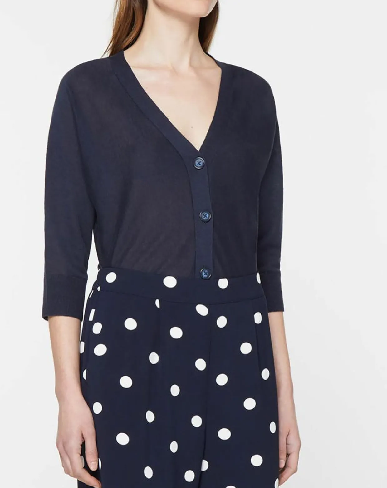 Gilet droit en Lin & Coton Mimosa bleu marine-Jodhpur Outlet