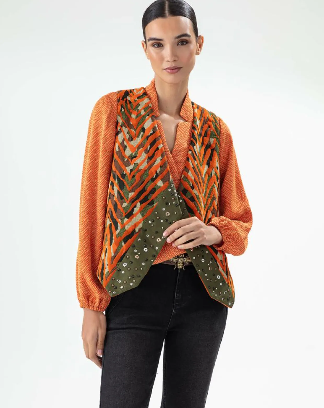 Gilet Embleme patchwork-Bleu Blanc Rouge New
