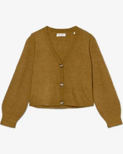 Femme Marc O'Polo Gilets Et Cardigans^Gilet en Alpaga & Laine mélangés 3 Boutons kaki marron