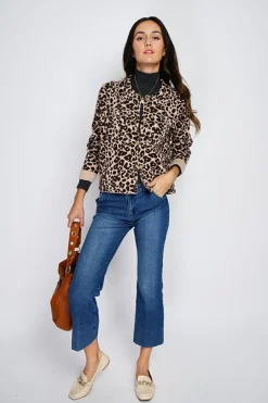 Femme Assuili Gilets Et Cardigans^Gilet en Cachemire & Soie mélangés Léopard camel/marron