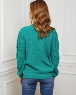 Gilet en Cachemire mélangé Liv vert-Fleur de cachemire