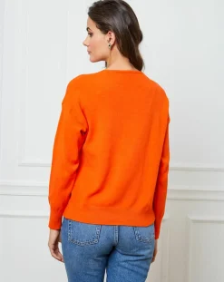 Femme Fleur de cachemire Gilets Et Cardigans^Gilet en Cachemire mélangé Laura orange