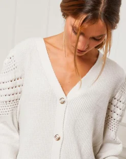 Femme Fleur de cachemire Gilets Et Cardigans^Gilet en Cachemire mélangé Liv ecru