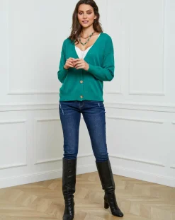 Femme Fleur de cachemire Gilets Et Cardigans^Gilet en Cachemire mélangé Laura vert