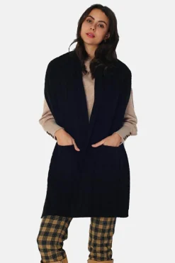 Femme Assuili Gilets Et Cardigans^Gilet en Cachemire mélangé grand col noir