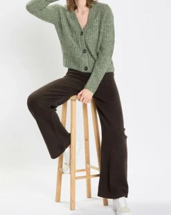 Femme Marc O'Polo Gilets Et Cardigans^Gilet en Coton, Laine & Alpaga mélangés grosse maille chiné vert foncé
