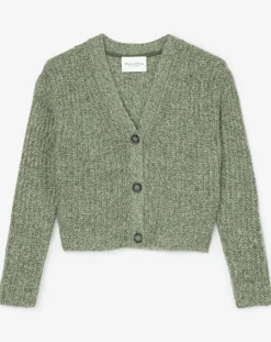 Femme Marc O'Polo Gilets Et Cardigans^Gilet en Coton, Laine & Alpaga mélangés grosse maille chiné vert foncé