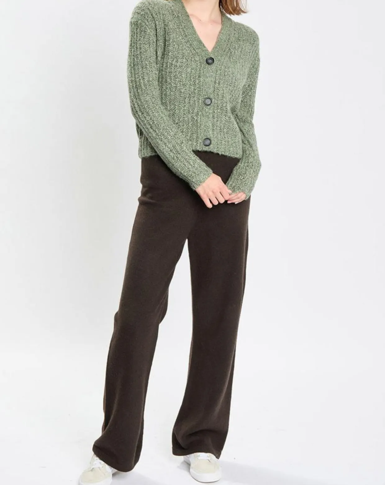 Femme Marc O'Polo Gilets Et Cardigans^Gilet en Coton, Laine & Alpaga mélangés grosse maille chiné vert foncé