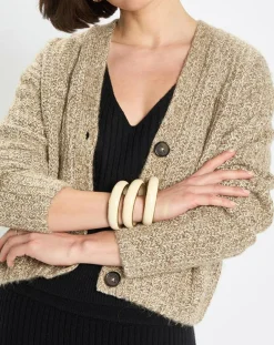 Femme Marc O'Polo Gilets Et Cardigans^Gilet en Coton, Laine & Alpaga mélangés grosse maille chiné marron