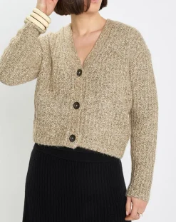 Femme Marc O'Polo Gilets Et Cardigans^Gilet en Coton, Laine & Alpaga mélangés grosse maille chiné marron