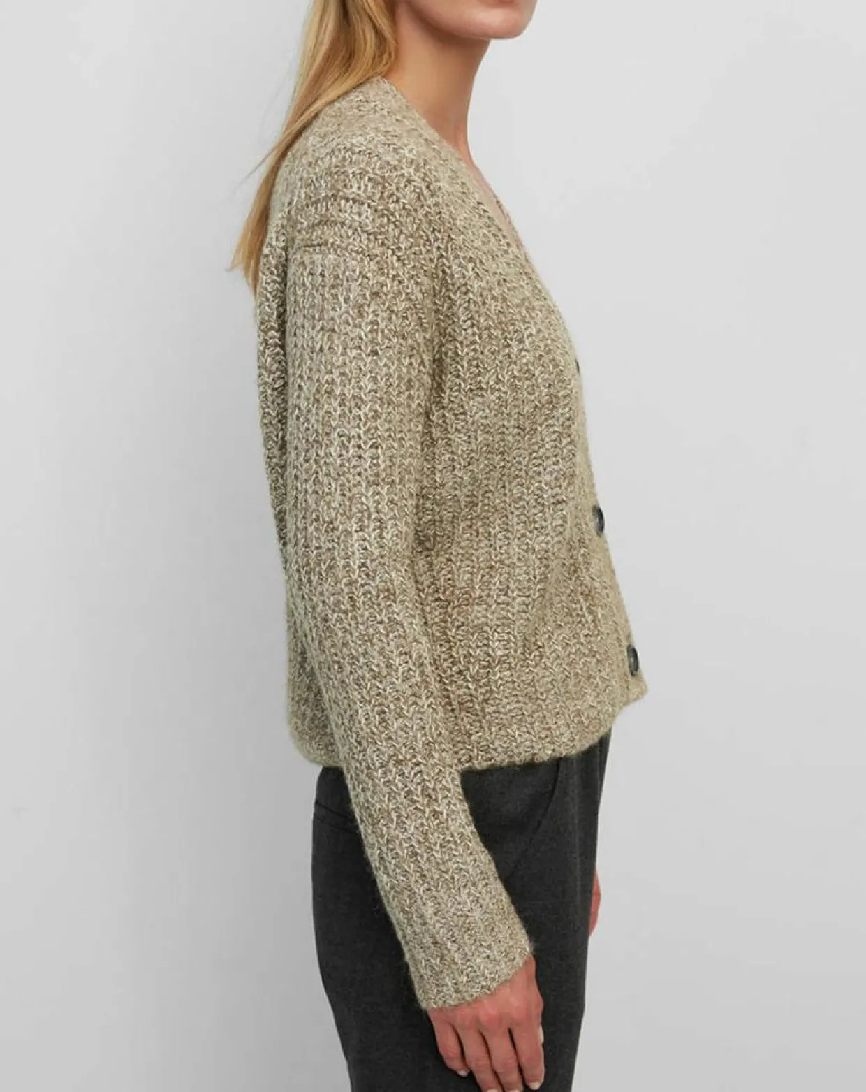 Femme Marc O'Polo Gilets Et Cardigans^Gilet en Coton, Laine & Alpaga mélangés grosse maille chiné marron