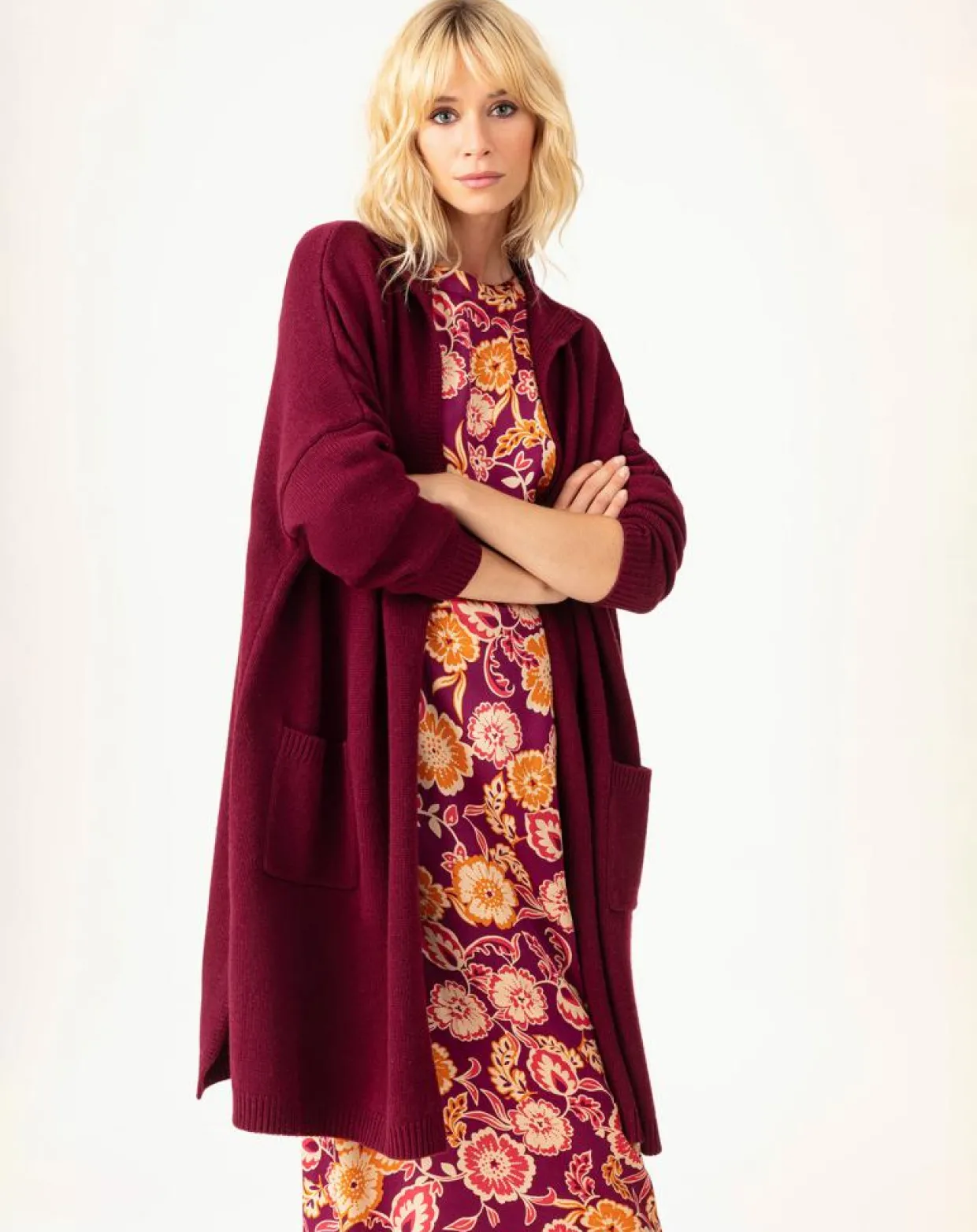 Femme Indies Gilets Et Cardigans^Gilet en Laine mélangée Amira prune