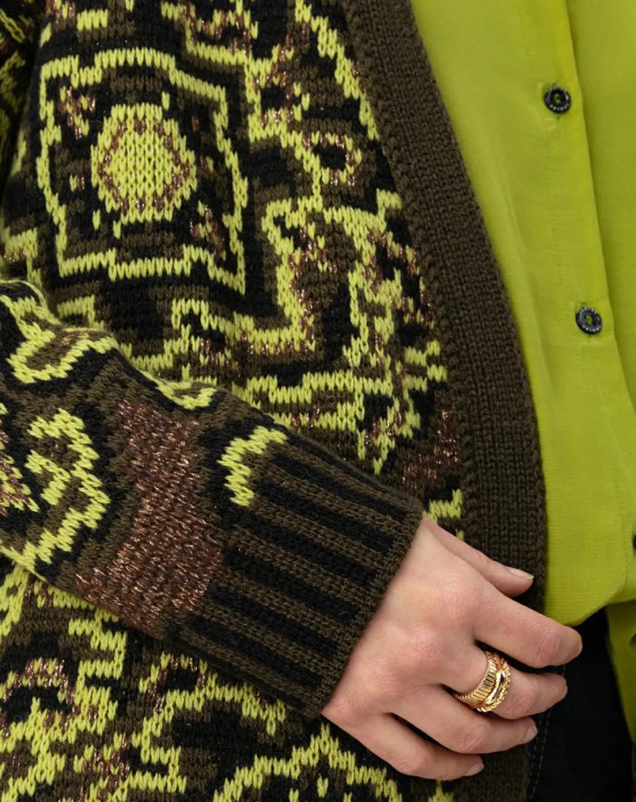Femme Indies Gilets Et Cardigans^Gilet en Laine mélangée Martin kaki/absinthe
