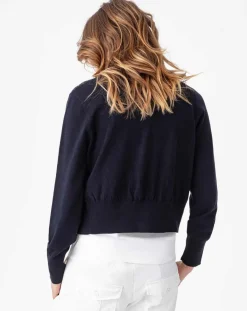 Femme Indies Gilets Et Cardigans^Gilet en Laine mélangée Tidal marine/argenté