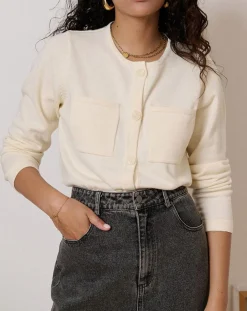 Gilet en Laine mélangée Tim écru-Garance Paris Clearance