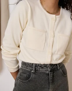 Gilet en Laine mélangée Tim écru-Garance Paris Clearance