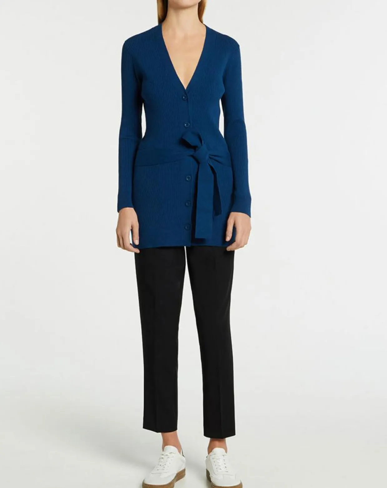 Gilet en Maille côtelée stretch Fernand bleu foncé-Galeries Lafayette Outlet