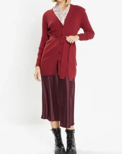 Femme Galeries Lafayette Gilets Et Cardigans^Gilet en Maille côtelée stretch Fernand bordeaux