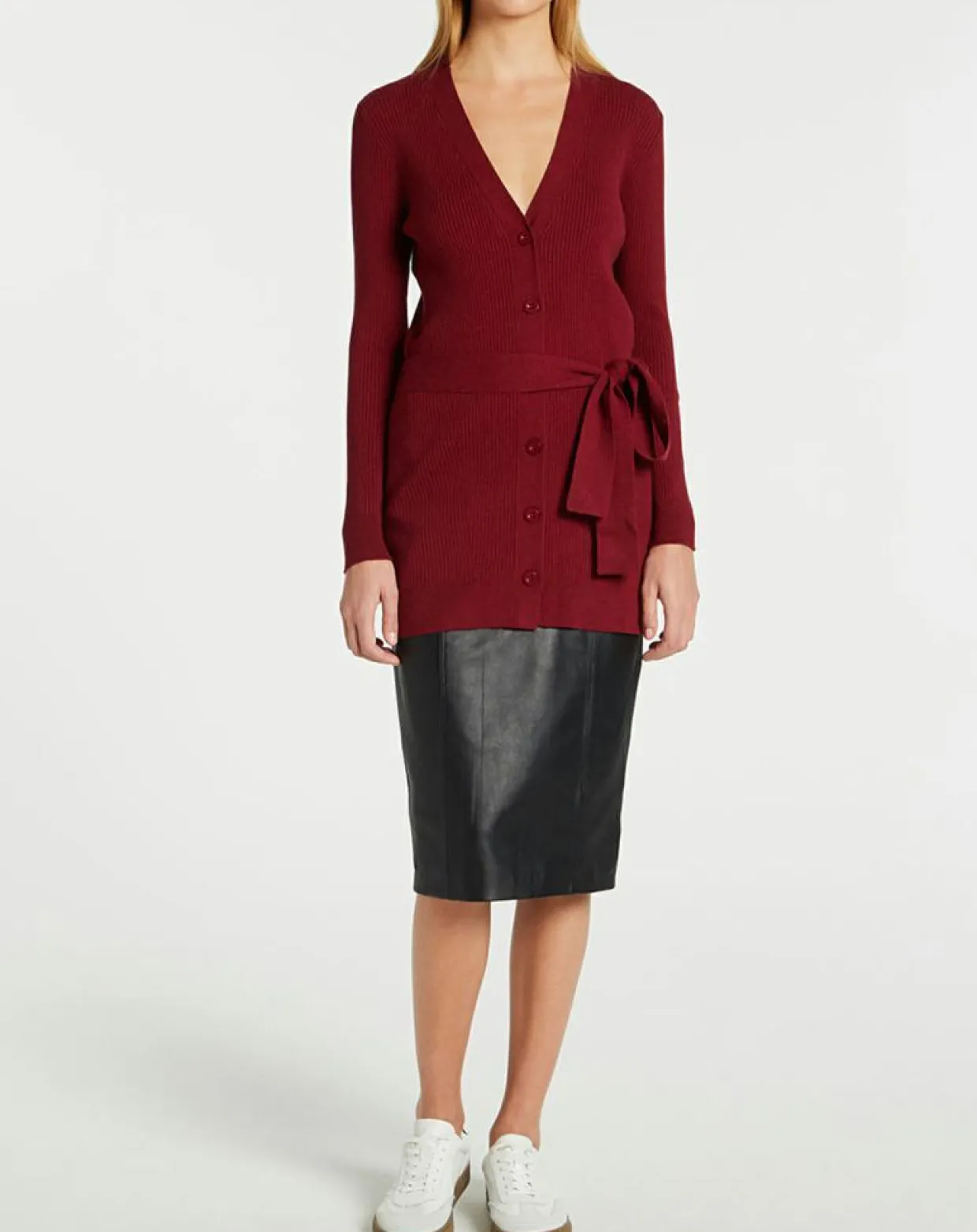 Femme Galeries Lafayette Gilets Et Cardigans^Gilet en Maille côtelée stretch Fernand bordeaux