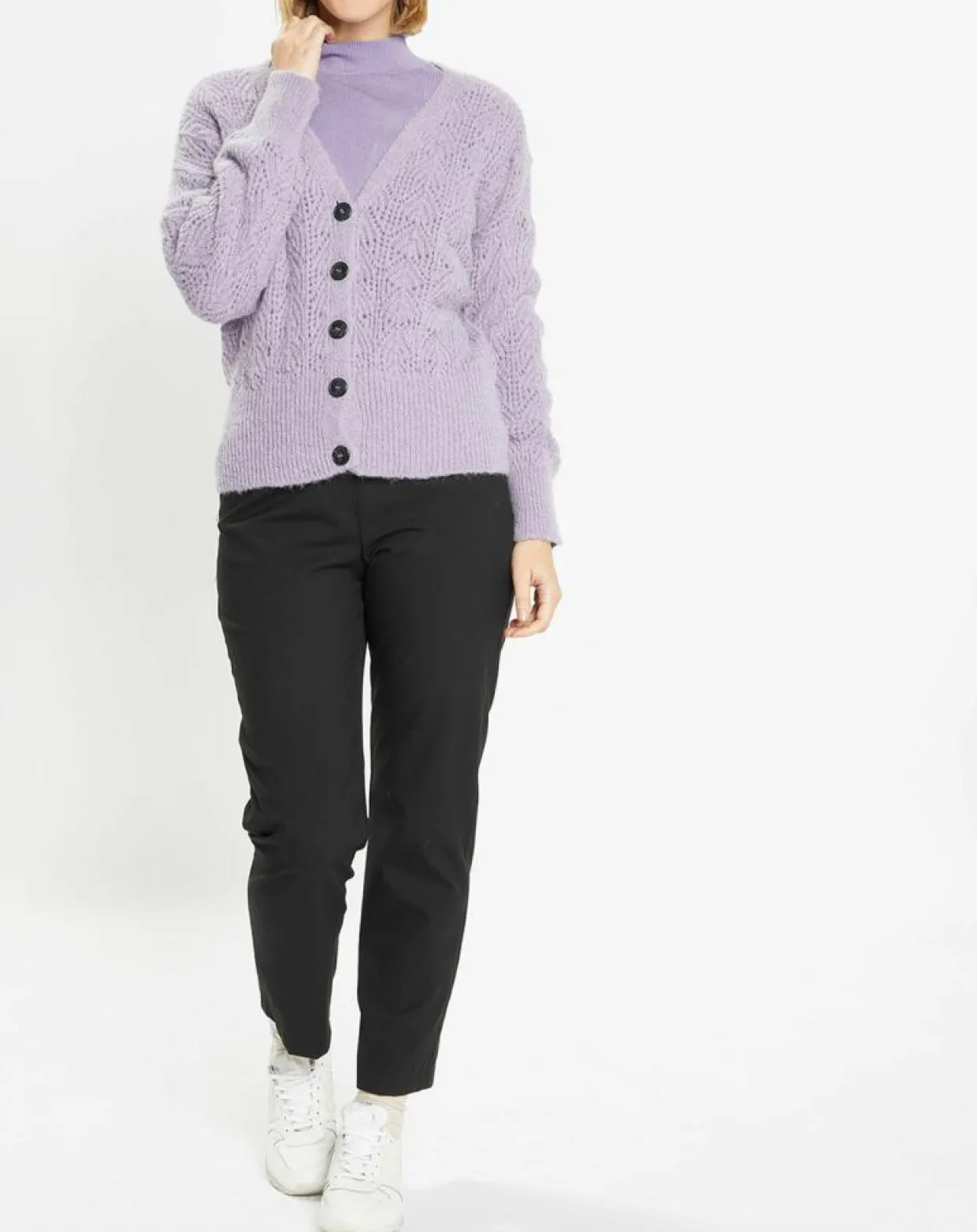 Femme Galeries Lafayette Gilets Et Cardigans^Gilet en Maille pointelle mousseuse Rina violet clair