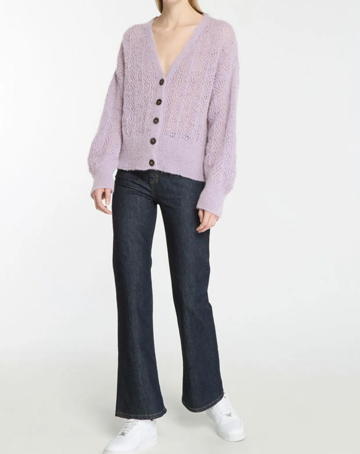 Femme Galeries Lafayette Gilets Et Cardigans^Gilet en Maille pointelle mousseuse Rina violet clair