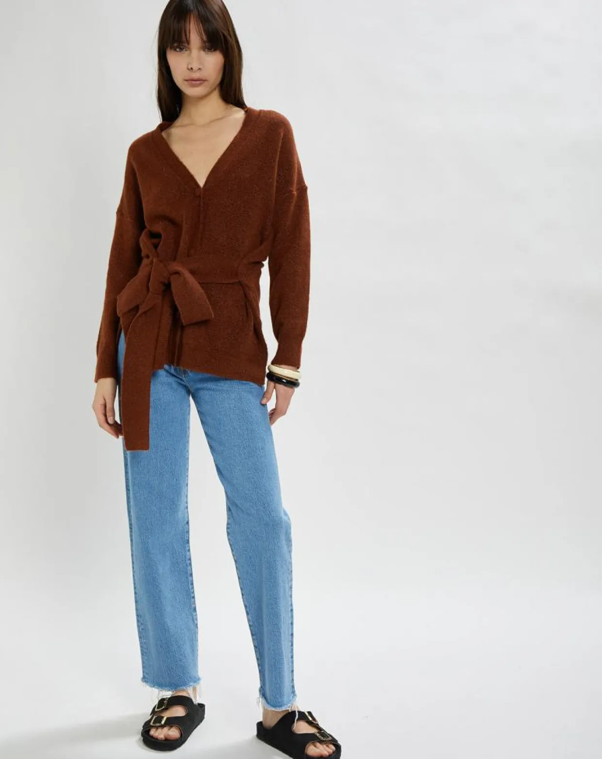 Femme Stella Forest Gilets Et Cardigans^Gilet Hannae en Maille mélangée brique
