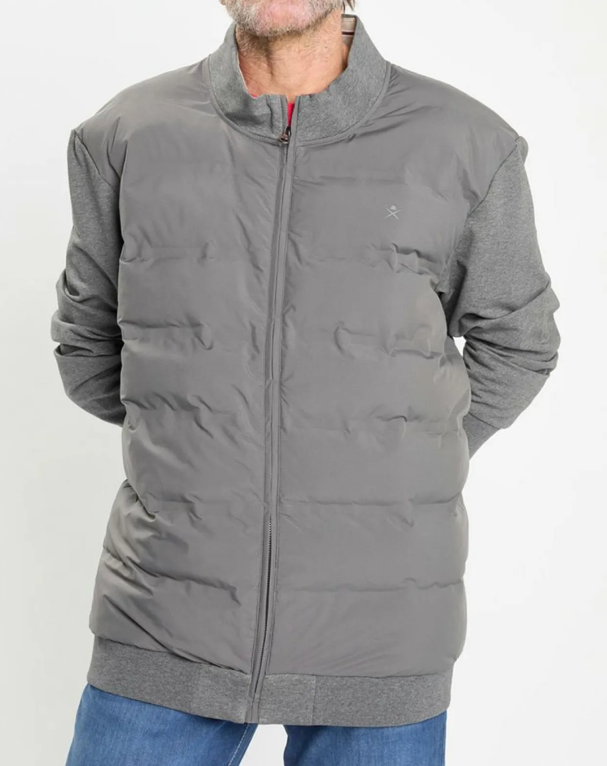 Homme Hackett London Gilets Et Cardigans^Gilet Hybride bimatière gris foncé