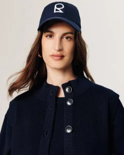 Gilet Kylie manches courtes col montant bleu nuit-Rodier Clearance