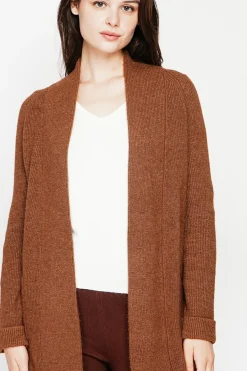 Femme C&Jo Gilets Et Cardigans^Gilet long à col châle marron