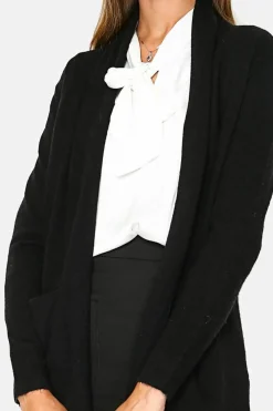 Femme Assuili Gilets Et Cardigans^Gilet long en Cachemire mélangé col châle noir
