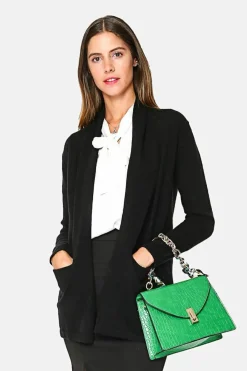 Femme Assuili Gilets Et Cardigans^Gilet long en Cachemire mélangé col châle noir