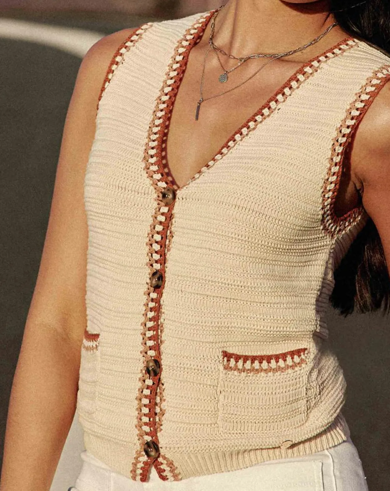 Femme La Petite Etoile Gilets Et Cardigans^Gilet Madina beige