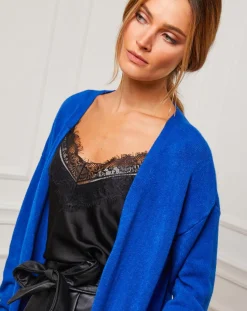 Gilet Nina bleu roi-Fleur de cachemire Sale