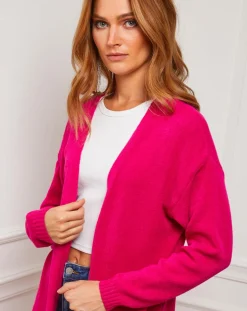 Gilet Nina fushia-Fleur de cachemire New