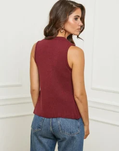 Femme L'Armoire de Suzette Gilets Et Cardigans^Gilet Romy bordeaux