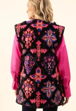 Gilet Romy noir-Bleu Blanc Rouge Clearance