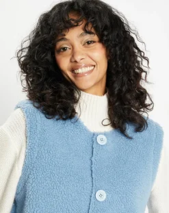 Gilet réversible en Fausse Fourrure 373 Mont bleu-Lou Andrea Online