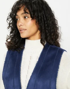 Femme Lou Andrea Gilets Et Cardigans^Gilet réversible en Fausse Fourrure Dafne indigo