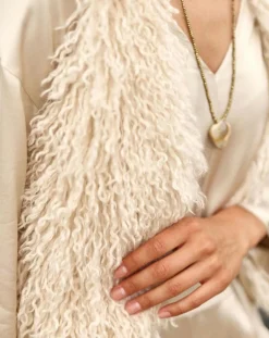 Gilet sans manches en fausse fourrure Moka crème-Lauren Vidal Discount