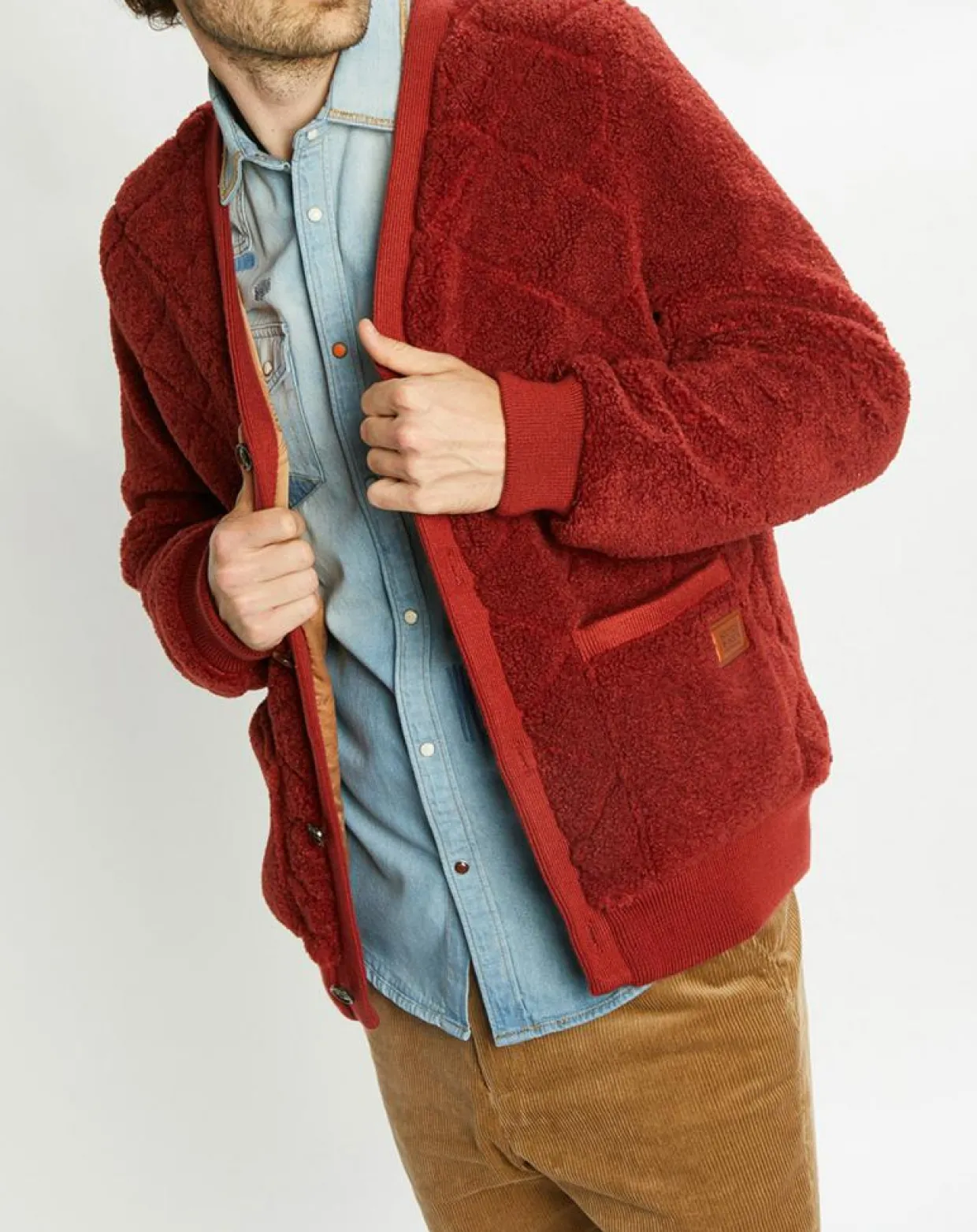 Homme Scotch & Soda Gilets Et Cardigans^Gilet Teddy en Sherpa rouge